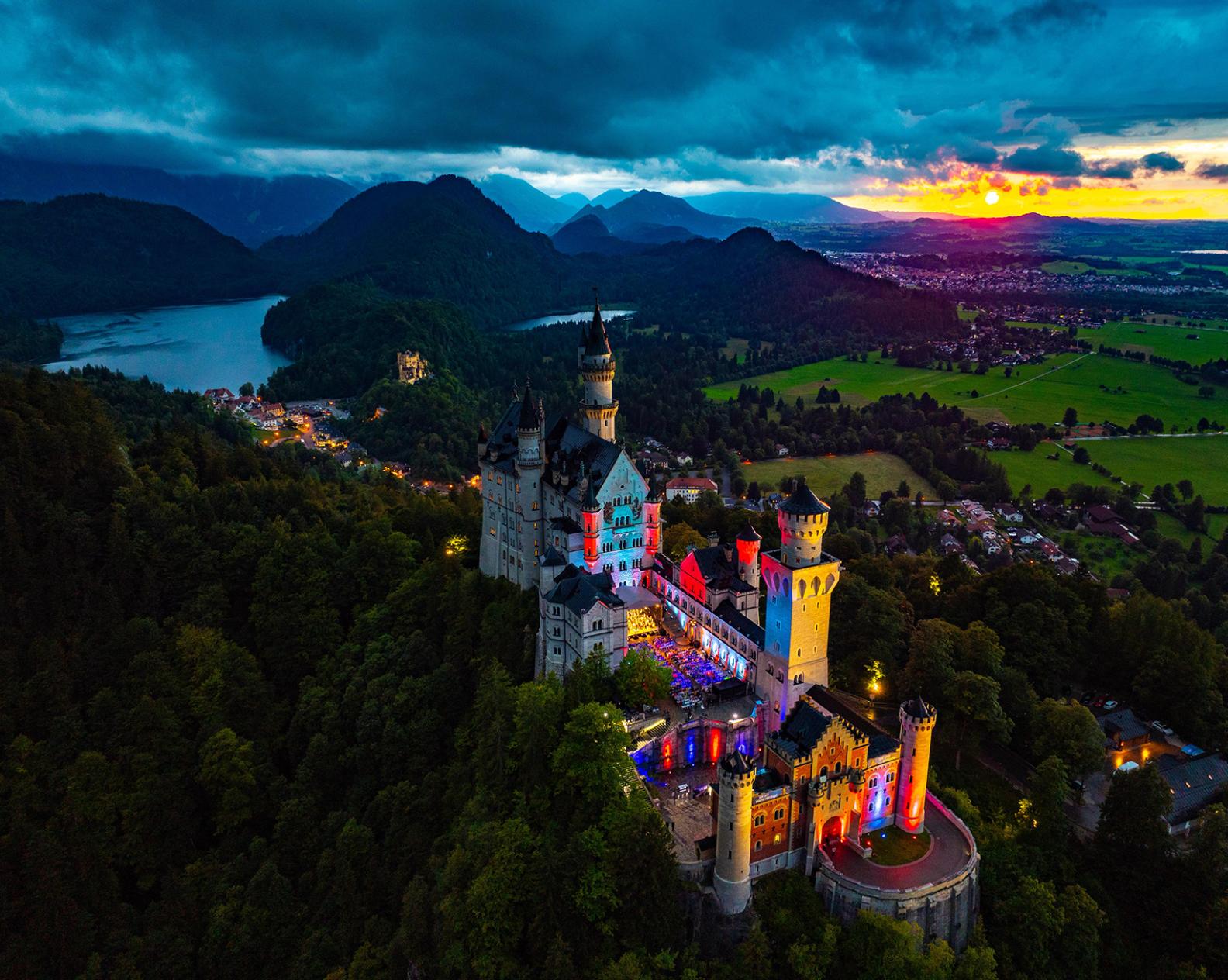 Luftansicht Schloss Neuschwanstein: Neuschwanstein Konzerte